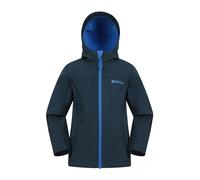Mountain Warehouse Exodus Kids Softshell Jacket - Breathable, Wind & Water Resistant, Fleece Lined Coat, For Boys & Girls - Best For Sping Summer & Hiking Navy Kids Size 5-6 Years