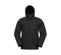 Mountain Warehouse Exodus Mens Printed Softshell Jacket - Windproof Shell, Water Resistant Rain Coat, Bonded Fabric, Adjustable Hem & Cuffs - Spring Summer, Travelling & Daily Charcoal XXS