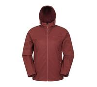 Mountain Warehouse Exodus Mens Softshell Jacket - Breathable & Water Resistant Rain Coat with Adjustable Fit & Side Pockets - For Spring Summer, Walking, Hiking & Travel Dark Red 2XL