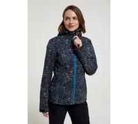 Mountain Warehouse 'Exodus' Womens Printed Softshell Jacket Water Resistant Windproof Activewear Black - Size 6 UK