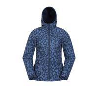 Mountain Warehouse 'Exodus' Womens Printed Softshell Jacket Water Resistant Windproof Activewear Dark Blue - Size 14 UK