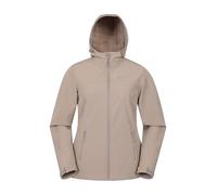 Mountain Warehouse Exodus Womens Softshell Jacket - Breathable, Adjustable, Water & Wind Resistant Ladies Coat - For Spring, Summer, Walking, Everyday wear Dark Beige Women's Size 14