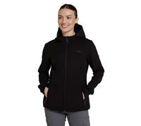 Mountain Warehouse Exodus Womens Softshell Jacket - Breathable, Adjustable, Water & Wind Resistant Ladies Coat - For Autumn, Winter, Walking, Everyday wear Black Women's Size 8
