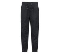Mountain Warehouse Expedition Kids Ripstop Stain Resistant Cargo Pants - Water-Resistant Trousers with Lots of Pockets, Boys & Girls - Spring Walking, Hiking & Outdoors Black Kids Size 7-8 Years