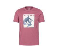 Mountain Warehouse 'Explore' Mens Graphic T-Shirt Sun Protection Breathable Everyday Tee Pink Cotton - Size 4XL
