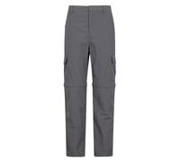 Mountain Warehouse Explore Mens Zip-Off Trousers - Short Length, UV Protect Max, Zip Off Pants - for Spring Summer, Walking, Hiking, Outdoors & Trekking Grey (Short Length) Men's W32