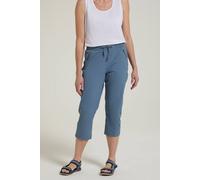 Mountain Warehouse 'explorer' Lightweight Elastic Waist Casual Multi Pocket Capri Trouser In Light Blue Light Blue 24