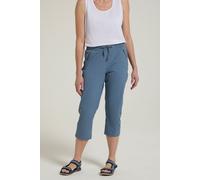 Mountain Warehouse 'explorer' Lightweight Elastic Waist Casual Multi Pocket Capri Trouser In Light Blue Light Blue 22