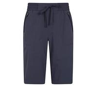 Mountain Warehouse Explorer Womens Long Shorts - Quick Drying Ladies Trek Pants, Lightweight Trousers, UV Protected - for Hiking, Camping, Sports, Travelling Dark Blue (Long) Women's Size 6