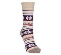 Mountain Warehouse Fairisle Pattern Lightweight Quarter Length Soft Stretchy Cosy Socks In Beige Beige 6-9