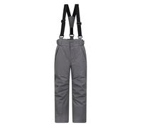 Mountain Warehouse Falcon Extreme Kids Ski Pants - Taped Seams, Waterproof Childrens Trousers, Snow Gaiters, Security Pockets - Ideal for Sports, Snowboarding Dark Grey Kids Size 9-10 Years