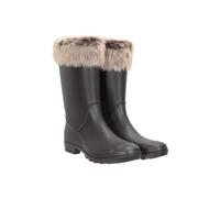 Mountain Warehouse Faux Fur Womens Waterproof Wellies | Durable Ladies Wellington Rain Boots with Soft Cotton Lining, Easy to Clean & EVA Midsole for Comfort, Walking & Wet Weather