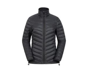 Mountain Warehouse Featherweight Down Womens Jacket - Lightweight & Water Resistant Ladies Rain Jacket, Thermal Parka Coat, Packaway - Travelling, Hiking, Camping Black 16