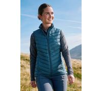 Mountain Warehouse Featherweight Womens Down Gilet - Lightweight Ladies Gilet Vest, Water Resistant Bodywarmer - For Travelling, Walking, Holiday & Outdoors Teal Women's Size 16