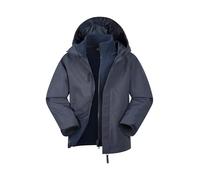 Mountain Warehouse Fell Kids 3 in 1 Jacket - Water-Resistant Triclimate Raincoat, Detachable Inner Coat & Packaway Hood - Spring Summer, Walking, Hiking & Outdoors Navy Kids Size 2-3 Years