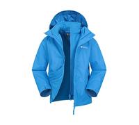 Mountain Warehouse Fell Kids 3 in 1 Jacket - Water-Resistant Triclimate Raincoat, Detachable Inner Coat & Packaway Hood - For Walking, Hiking & Outdoors Cobalt Kids Size 2-3 Years