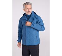 Mountain Warehouse Fell Mens 3 in 1 Water Resistant Jacket - Adjustable Coat, Packaway Hood, Detachable Inner Fleece, Many Pockets - Spring Summer, Outdoors Dark Blue M