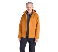 Mountain Warehouse Fell Mens 3 in 1 Water Resistant Jacket - Adjustable Coat, Packaway Hood, Detachable Inner Fleece, Many Pockets - Spring Summer, Outdoors Burnt Orange XXS
