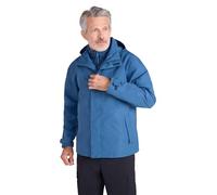 Mountain Warehouse Fell Mens 3 in 1 Water Resistant Jacket - Adjustable Coat with Packaway Hood, Detachable Inner Fleece & Many Pockets - For Hiking & Outdoors Dark Blue 2XL