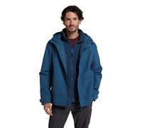 Mountain Warehouse Fell Mens 3 in 1 Water Resistant Jacket - Adjustable Coat with Packaway Hood, Detachable Inner Fleece & Many Pockets - For Hiking & Outdoors Dark Blue 4XL