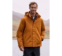 Mountain Warehouse 'Fell' Mens 3 in 1 Water Resistant Jacket Adjustable Hood Full Zip Winter Coat Orange - Size Medium