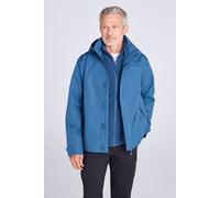 Mountain Warehouse Fell Mens 3 in 1 Water Resistant Jacket - Adjustable Coat, Packaway Hood, Detachable Inner Fleece, Many Pockets - Spring Summer, Outdoors Dark Blue S