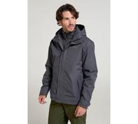 Mountain Warehouse Fell Mens 3 in 1 Water Resistant Jacket - Adjustable Coat with Packaway Hood, Detachable Inner Fleece & Many Pockets - For Hiking & Outdoors Grey XXS