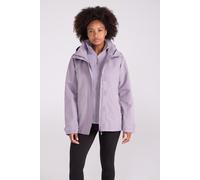 Mountain Warehouse Fell Womens 3 in 1 Jacket -Water Resistant Rain Jacket, Adjustable Hood Ladies Triclimate Jacket, Packable Hood - Ideal Womens Coat for Walking Dusky Purple Women's Size 10
