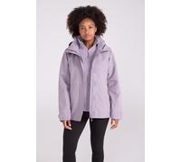 Mountain Warehouse Fell Womens 3 in 1 Jacket -Water Resistant Rain Jacket, Adjustable Hood Ladies Triclimate Jacket, Packable Hood - Ideal Womens Coat for Walking Dusky Purple Women's Size 18