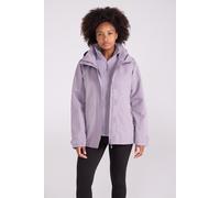 Mountain Warehouse 'Fell' Womens 3 in 1 Jacket Water Resistant Inner Fleece Hooded Rain Purple - Size 6 UK