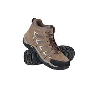 Mountain Warehouse Field Waterproof Vibram Hiking Wide Fit Boots - Waterproof, Durable Rain Shoes, Suede & Mesh Upper - Spring Summer, Camping, Hiking, Walking Brown Adult Shoe Size10.5