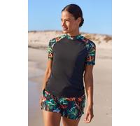 Mountain Warehouse Fiji Womens Patterned Rash Vest - Black - Black - Size: 14