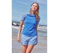 Mountain Warehouse Fiji Womens Patterned Rash Vest - Blue - Blue - Size: 12