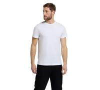 Mountain Warehouse Flint Mens Crew Neck T-Shirt - Breathable & Lightweight Mens Top with Stylish Design - Best for Autumn, Winter, Outdoors, Holidays & Everyday wear White L