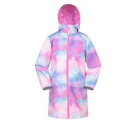 Mountain Warehouse Flo Kids Printed Water-resistant Jacket - Lightweight Coat with Pockets & Stretch Cuff, Boys & Girls - Spring Wet Weather, Outdoors & Camping Pink Kids Size 3-4 Years