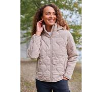 Mountain Warehouse Flora Womens Onion Quilted Jacket - Water-Resistant & Isotherm Coat with Adjustable Hood - Spring Summer Camping, Outdoors, Travelling & Hiking Beige Women's Size 18