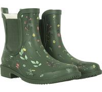 Mountain Warehouse Women’s Printed Rubber Ankle Wellies - Waterproof Rain Shoes, Soft Wool Lining, Easy To Clean, EVA footbed Ladies Wellington Boots - For Walking Dark Khaki Adult Shoe Size 6