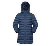 Mountain Warehouse Florence Kids Long Padded Jacket - Lightweight Overcoat, Soft & Warm Puffer Coat with Hood, Childrens Outerwear - Travel & Outdoors Navy Kids Size 9-10 Years