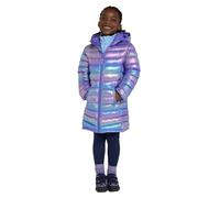 Mountain Warehouse Florence Kids Long Padded Jacket - Lightweight Overcoat, Soft & Warm Puffer Coat with Hood, Childrens Outerwear - Travel & Outdoors Iridescent Kids Size 7-8 Years