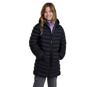 Mountain Warehouse Florence Kids Long Padded Jacket - Lightweight Overcoat, Soft & Warm Puffer Coat with Hood, Childrens Outerwear - Travel & Outdoors Black Kids Size 11-12 Years
