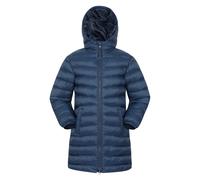 Mountain Warehouse Florence Kids Long Padded Jacket - Lightweight Overcoat, Soft & Warm Puffer Coat with Hood, Childrens Outerwear - Travel & Outdoors Navy Teen Size 13 Years