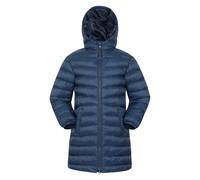 Mountain Warehouse Florence Kids Long Padded Jacket - Lightweight Overcoat, Soft & Warm Puffer Coat with Hood, Childrens Outerwear - Travel & Outdoors Navy Kids Size 11-12 Years