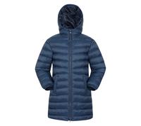Mountain Warehouse Florence Kids Long Padded Jacket - Lightweight Overcoat, Soft & Warm Puffer Coat with Hood, Childrens Outerwear - Travel & Outdoors Navy Kids Size 9-10 Years