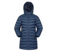 Mountain Warehouse Florence Kids Long Padded Jacket - Lightweight Overcoat, Soft & Warm Puffer Coat with Hood, Childrens Outerwear - Travel & Outdoors Navy Kids Size 9-10 Years