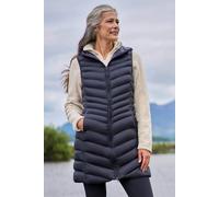 Mountain Warehouse Florence Womens Long Padded Gilet - Water-resistant Sleeveless Jacket with Microfibre Insulation & Side Pockets - For Spring Summer & Outdoors Black Women's Size 18