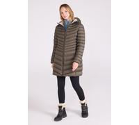 Mountain Warehouse Florence Womens Winter Long Padded Jacket - Water Resistant Rain Coat, Lightweight Puffer Jacket, Warm, 30C Heat Rating - for Outdoors, Walking Khaki Women's Size 6