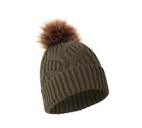 Mountain Warehouse Florence Womens Pom Beanie - Lightweight, Soft Arcylic Fabric, Daily Use - Best for Autumn Winter, Outdoors, Hiking & Trekking Khaki