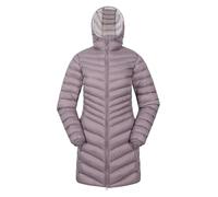 Mountain Warehouse Florence Womens Winter Long Padded Jacket - Water Resistant Rain Coat, Lightweight Puffer Jacket, Warm, 30C Heat Rating - for Outdoors, Walking Taupe Women's Size 8