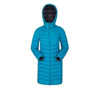 Mountain Warehouse Florence Womens Winter Long Padded Jacket - Water Resistant Rain Coat, Lightweight Puffer Jacket, Warm, 30C Heat Rating - for Outdoors, Walking Teal Women's Size 8