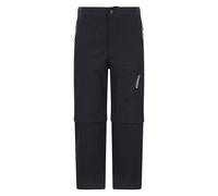 Mountain Warehouse Forest Kids Water Resistant Zip-Off Trousers - Quick Drying Pants with Pockets - Spring, Hiking, Walking & Outdoors Black Kids Size 7-8 Years